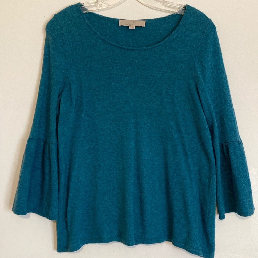 Loft sweater with 3/4 length bell sleeves